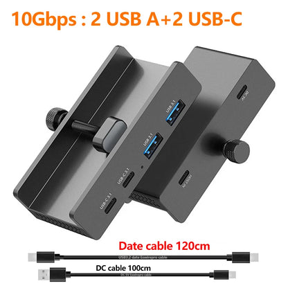 10Gbps USB HUB Clamp USB3.2/3.0/2.0 Splitter Adapter External Multi Clip Dock For iMac Macbook Lenovo Desktop PC Accessories
