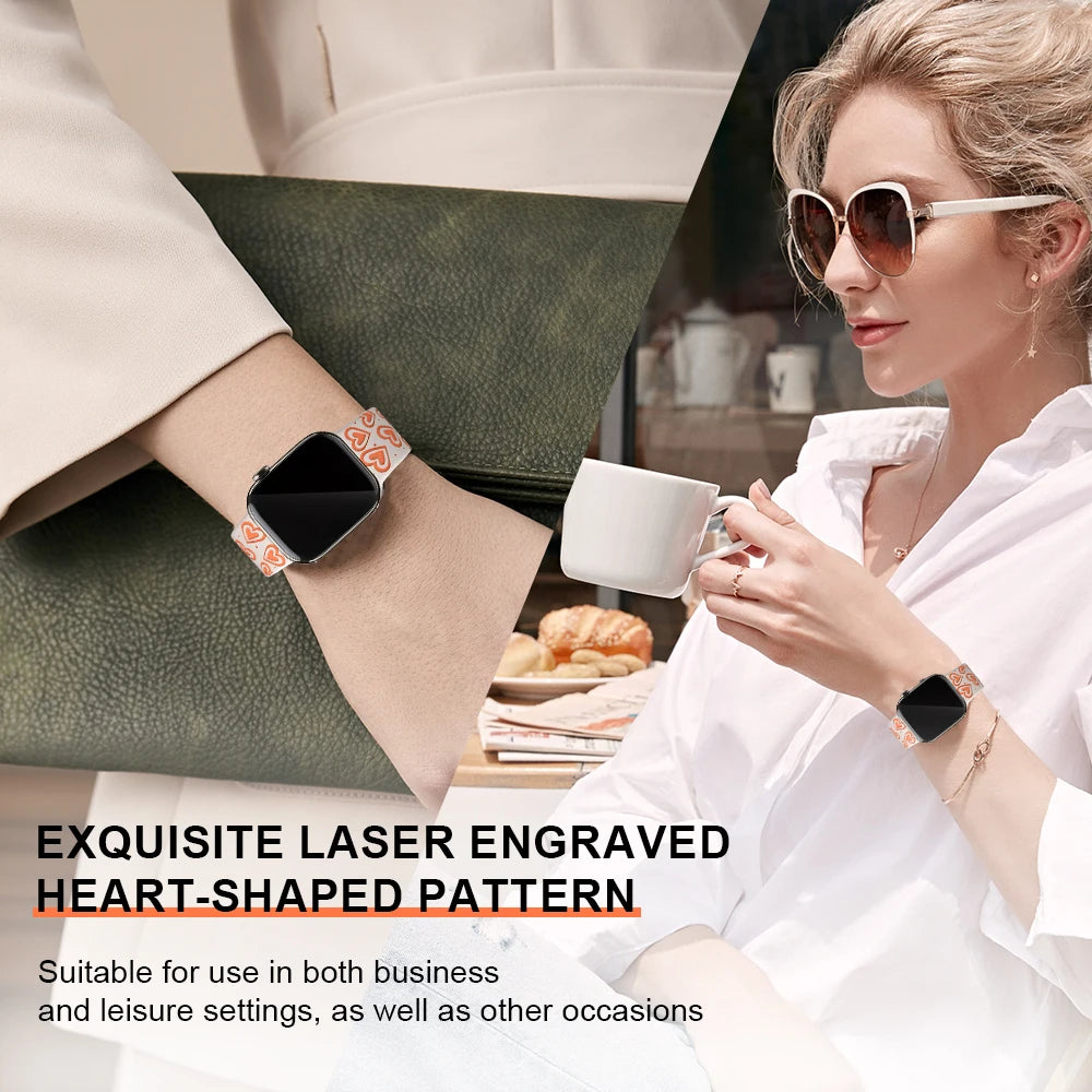 Engraved Band for Apple Watch 40mm 41mm 42mm 44mm 45mm 46mm 49mm Soft Silicone Wrist Strap iWatch SE Series 10 9 8 7 6 5 4 Ultra