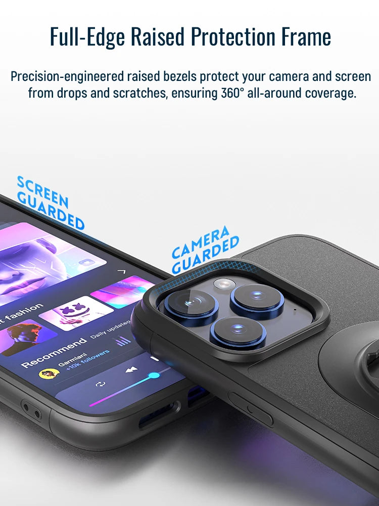 Shockproof Case for iPhone 16/15/14Plus/13/12/11 Pro/Xs Max/XR Quick Lock Mount Case with Adapter for Quad Moto QL Mount/Holder
