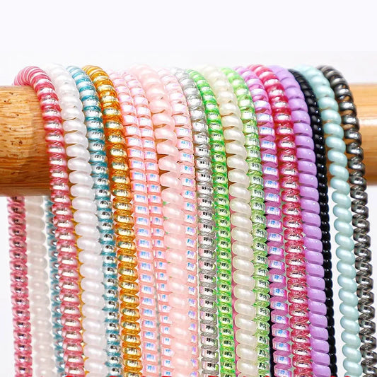New 1.5M Plating Color TPU Spiral USB Charging Cable Protector for iPhone Samsung Huawei Earphone Cord Line Protection - covers4phones
