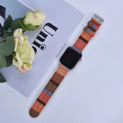 Christmas Exotic Style Fabric Straps For iWatch Band 8 7 SE 45mm 44mm 42mm Sports For Apple Watch 41mm 40mm 38mm Series 6 5 4 3