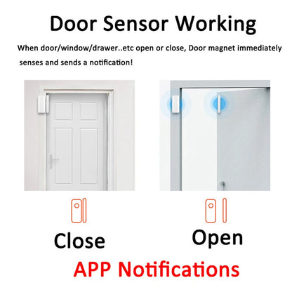Tuya WIFI Smart Door Window Magnetic Sensor Security Alarm Open Closed Detector Home Anti-theft Door Iron Rolling Door Sensor