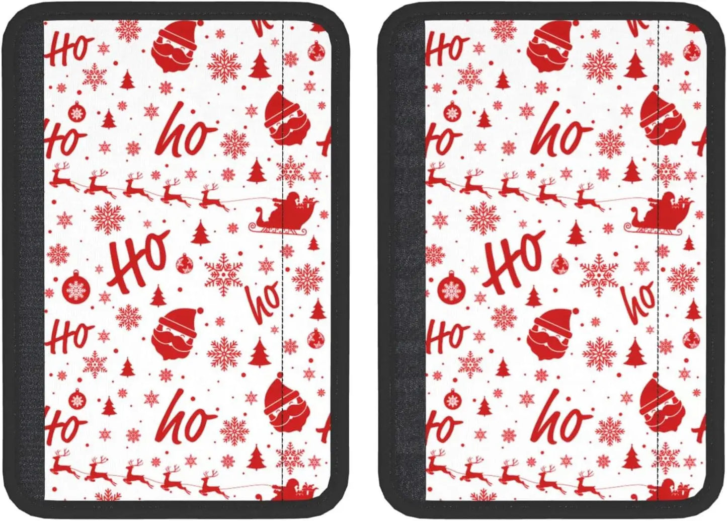 2pcs Christmas Themed Seat Belt Covers Soft Polyester Fit for Cars Santa Claus Car Accessories Interior Seatbelt Cover Print