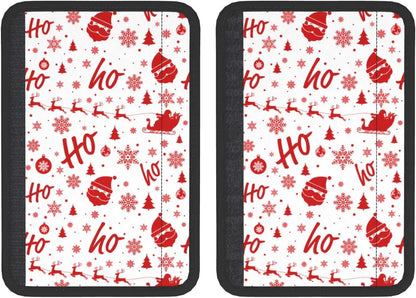 2pcs Christmas Themed Seat Belt Covers Soft Polyester Fit for Cars Santa Claus Car Accessories Interior Seatbelt Cover Print
