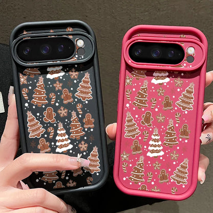 Gingerbread Christmas Case For Google Pixel 9 Pro XL Shockproof Bumper TPU Silicone Soft Cover Fundas For Pixel 8 7 Pro 8A 7A