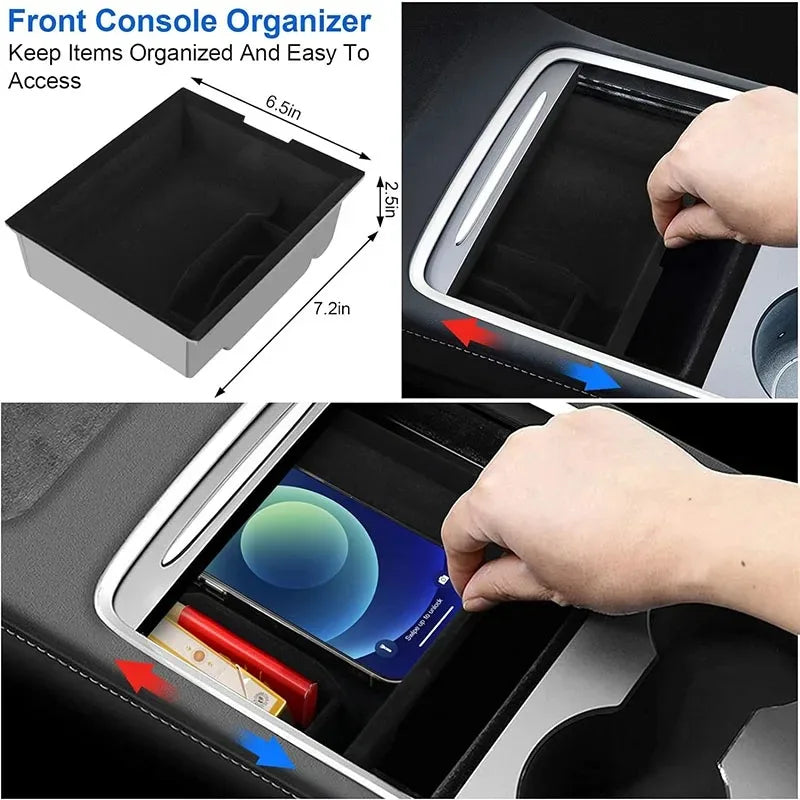 For Tesla Model Y/3 Center Armrest Console Organizer Hidden Car Storage Box Accessory Model 3/Y Car Storage Solution