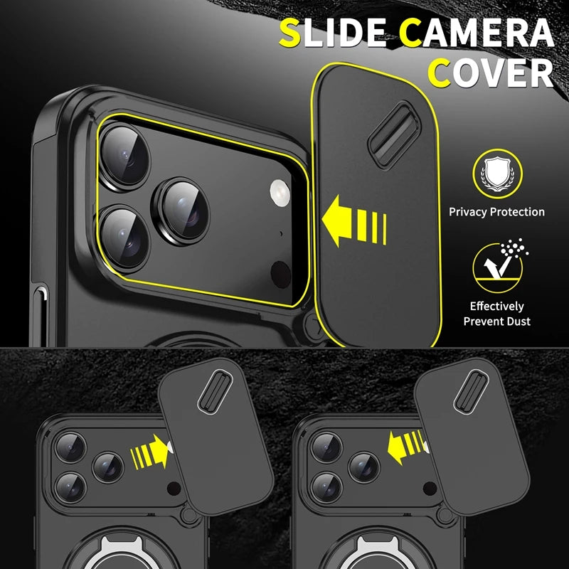 Armor Shockproof Magnetic Ring Stand Holder Case For iphone 17 Pro Max Camera Protection Cover For iphone17 Air