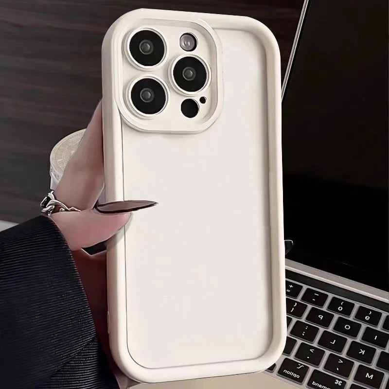 Candy Color Soft TPU Case For iPhone 16 14 15 Pro Plus 13 12 11 Pro Max 16e 8 XR X XS SE Shockproof Silicone Phone Cover Fundas