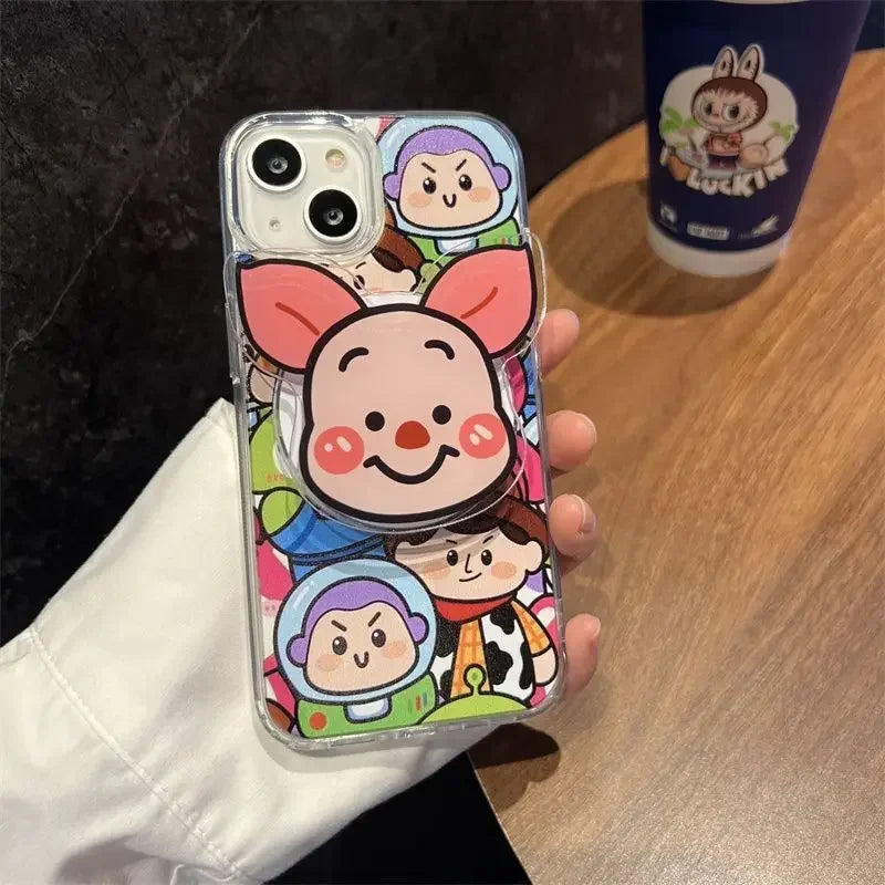 Anime Cute Cartoon Phone Ring Magnetic Wireless Charging Finger Grip for IPhone 16/15/14/13/12/11 Funny Universal Bracket Holder
