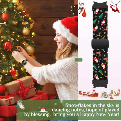 Christmas And New Year-Themed Watch Band, Compatible With For 20mm Samsung Galaxy Watch 6/5/5 Pro/4/3/6 Classic/4 Classic/Active