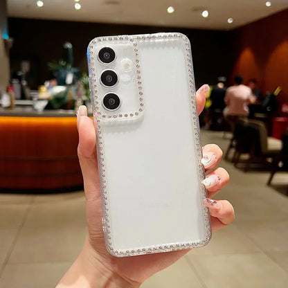 Diamond Clear TPU Phone Case For Samsung Galaxy A56 A17 A55 A54 A36 A35 A15 A16 A25 5G S25 Edge S24 S22 Ultra S23 FE Soft Cover