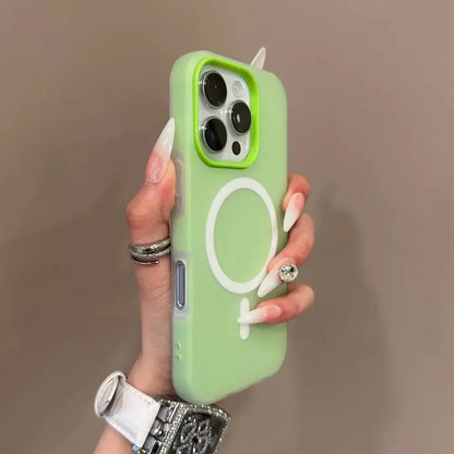 Luxury Candy Color 2 IN 1 Magsafe Case for iPhone 17 16 15 14 Plus 13 12 Pro Max 11 Magnetic Wireless Charge Matte Soft Cover