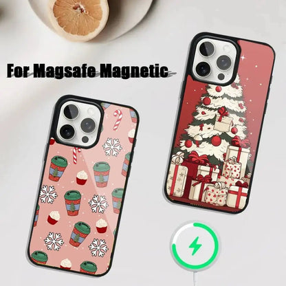 Ins Cartoon Christmas Style Phone Case  iPhone 17,16,15,14,13,12,11,Pro,Max,Plus,Mini,SE4,E Magnetic Magsafe Wireless Charging