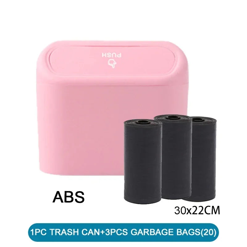 Car Trash Can Bin with Lid Universal Vehicle Mini Leakproof Garbage Can Bin Car Organizers and Storage for Auto Office Home