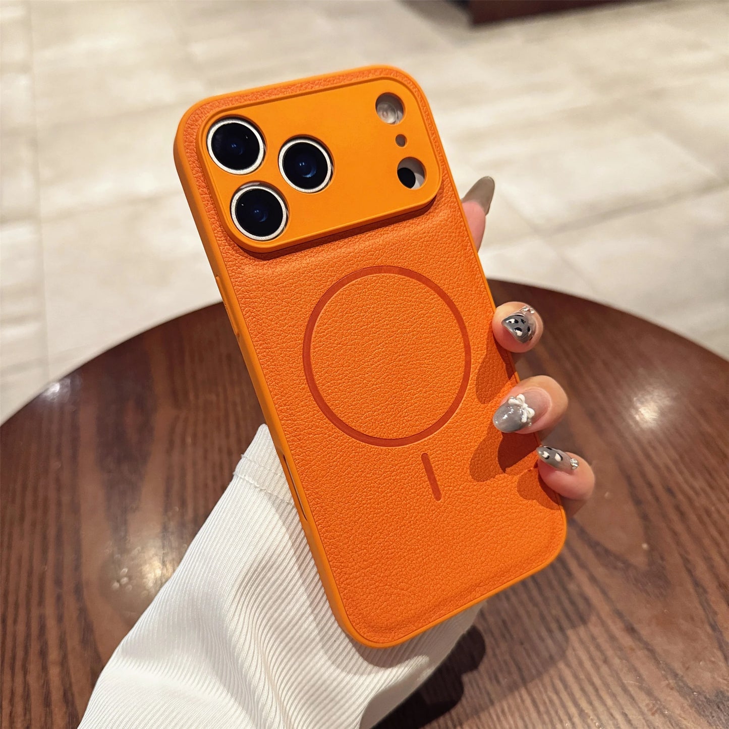For Iphone17promax Magnetic Case Leather Pattern Matte Phone Case for IPhone 17 16 14 15 13 12 Pro Max Plus 11 for Magsafe Cover