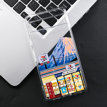 Japan Anime Fuji Mountain Landscape Phone Case For Google Pixel 8A 9 Pro XL 8 Pro 6A 6 7 10 Scenery Clear Soft TPU Cover Fundas