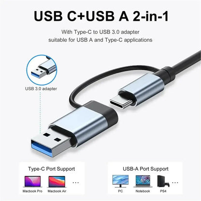 8 In 2 USB 3.0 HUB USB C HUB USB C Docking Station High Speed Transmission SD TF Card Reader Dock For PC Laptop Macbook Desktops