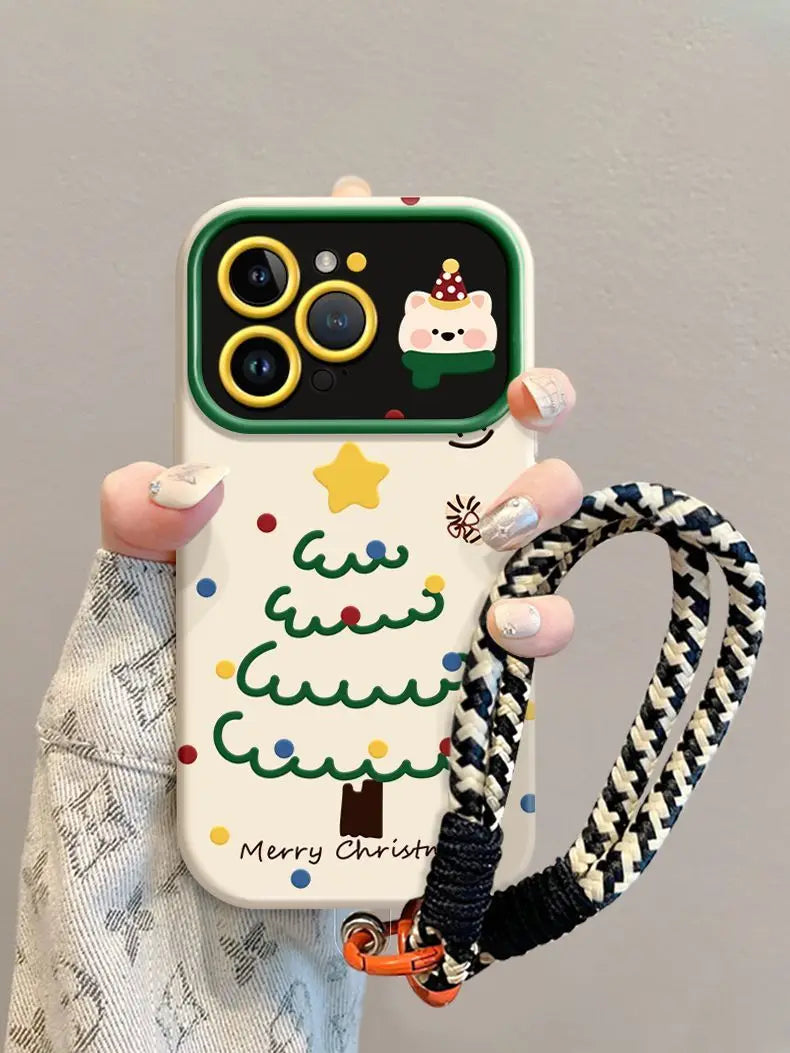 Star Christmas Tree Cartoon Cute Puppy Kawaii Phone Case For iPhone 17 air 16 15 14 13 12 11 Pro XR XS X Max 7 8 Plus Y2K Cover