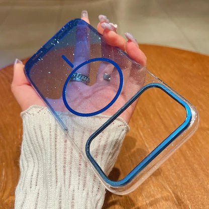 Slim Wireless Charging Magnetic For Magsafe Case For iPhone 17 Air 16 15 14 Plus 13 12 11 Pro Max Gradient Glitter Bling Cover