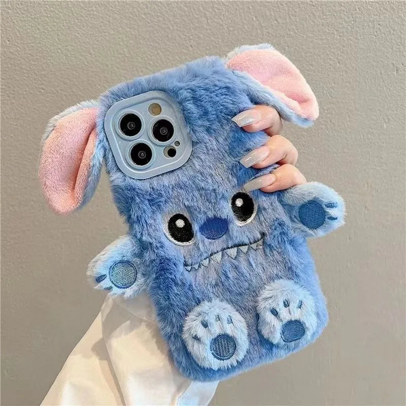 Lilo & Stitch Cartoon Plush Phone Case for iPhone 15 14 13 12 11 X XR XS XSMAX 8 7 Plus Mini Pro Max Anti-drop Protective Case
