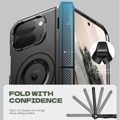 Dexnor Magnetic Case for Google Pixel 10 Pro Fold with Dual Kickstands Front Screen Protector Hinge Protection Cover