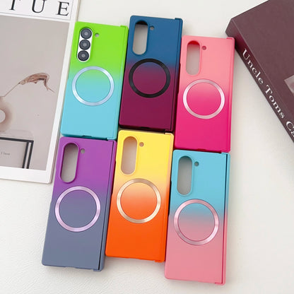Magnetic for Magsafe Wireless Charging Gradient Phone Case for Samsung Galaxy ZFold 3 4 5 6 7 Liquid Silicone Bumper Cover Funda