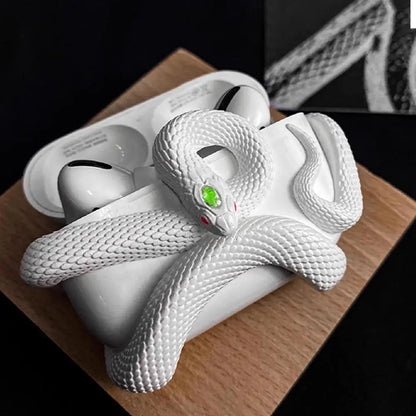 Snake Wireless Earphone Protective Shell Case 3D Winding Snake Resin Decoration Earphone Accessories for AirPods Pro/Pro 1/2/3/4