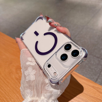 Luxury Magsafe Color Airbag Shockproof Clear Case For iPhone 17 Air 16 15 14 13 12 Pro Max Plus Magnetic Wireless Charging Cover