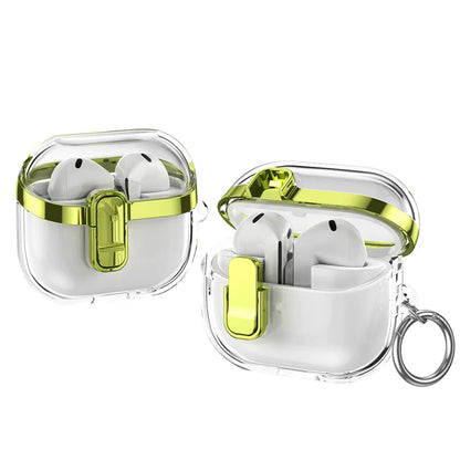 Transparent Case For Samsung Galaxy Buds 3 Pro/ Buds 3 Cover Lock buckle electroplating anti fall protective Galaxy Buds3 Cover