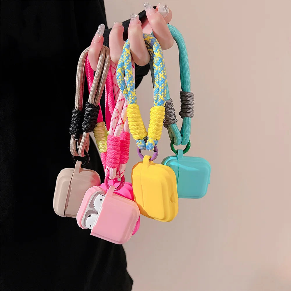 Earphone Case with Lanyard Strap for AirPort Pro 2 2022 2nd Generation Air Pods 3 2 1 3rd Gen Cover Accessories - covers4phones