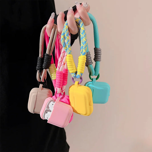 Earphone Case with Lanyard Strap for AirPort Pro 2 2022 2nd Generation Air Pods 3 2 1 3rd Gen Cover Accessories - covers4phones