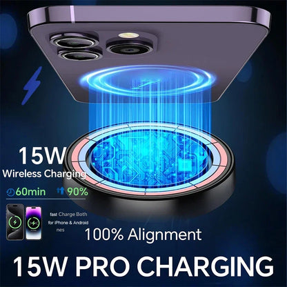 UYUXIO Strong Magnetic Car Phone Charger – 15W Fast Charging Dashboard & Windshield Mount Holder for iPhone 16 15 14 Pro Max