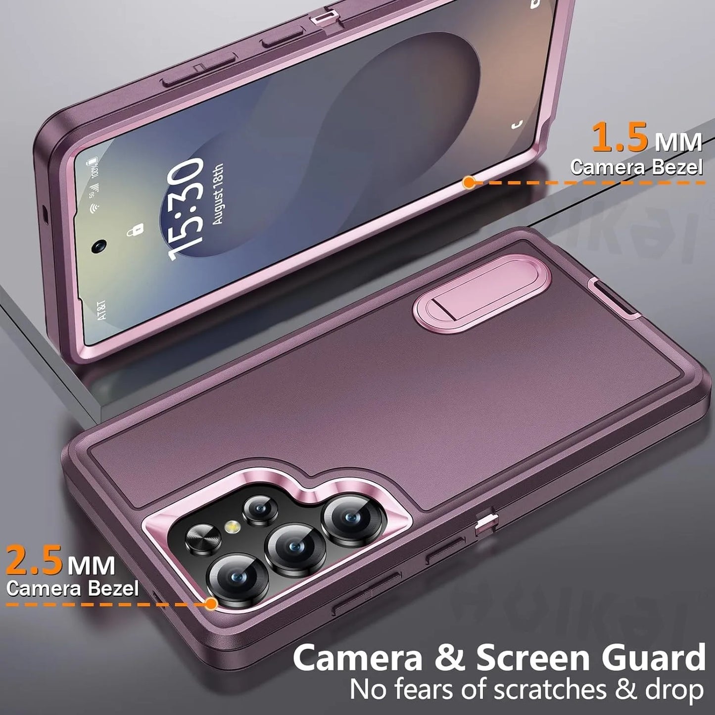 Case For Samsung Galaxy S25 Ultra S25 Edge S24 S23 A16 A56 Body 3 in 1 Shockproof Heavy Duty Anti-Scratch Rugged Kickstand Cover