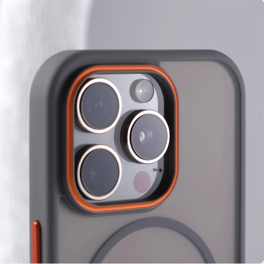 Luxury Matte Translucent Magnetic Case For iPhone 16 Pro Max 15 14 Plus 13 Pro 12 For Magsafe Wireless Charging Shockproof Cover