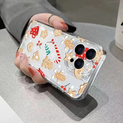 Christmas Tree Snowflake Gingerbread Man Clear Phone Case For iPhone 17 16 15 14 Plus 13 12 11 Pro MAX 16E 17 Air Phone Cover
