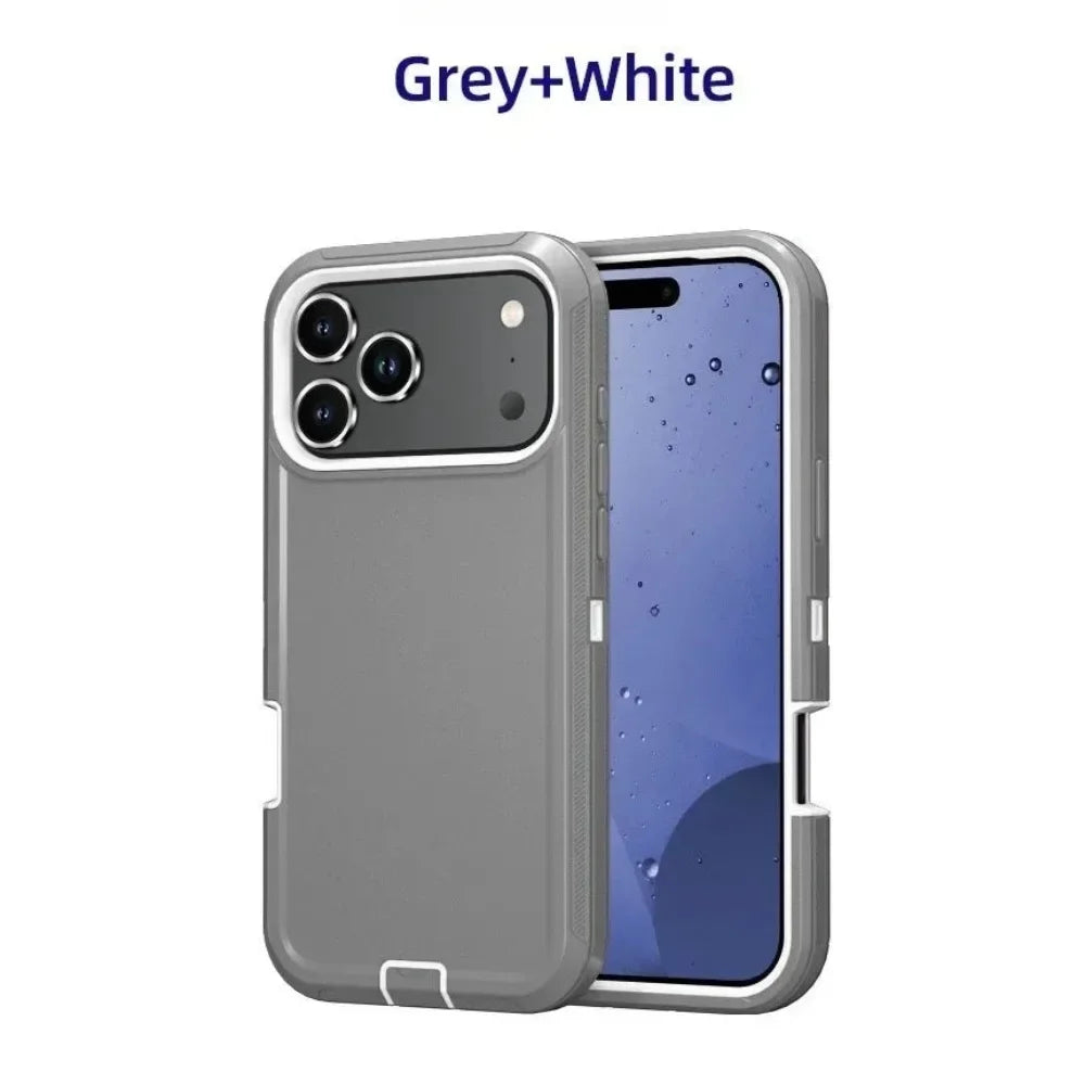 Premium Military Grade Heavy Armor Phone Case for IPhone 17 Air 16 15 14 Plus 13 12 ProMax Pro Shockproof Hard Protective Cover