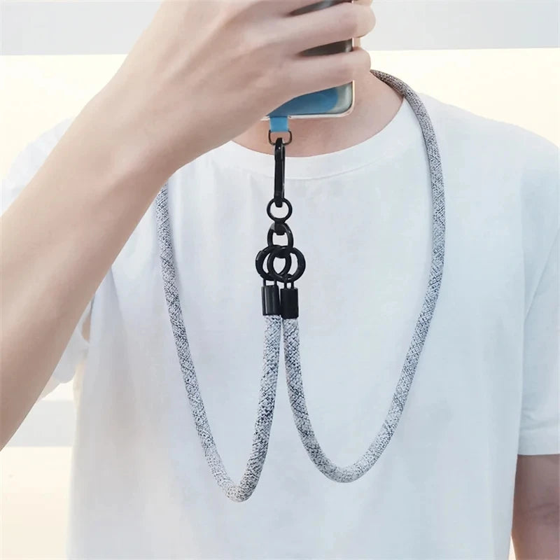 8MMx120CM Bold Long Mobile Phone Lanyard Universal Crossbody Hanging Shoulder Strap Detachable Neck Cord Anti-Lost Lanyard