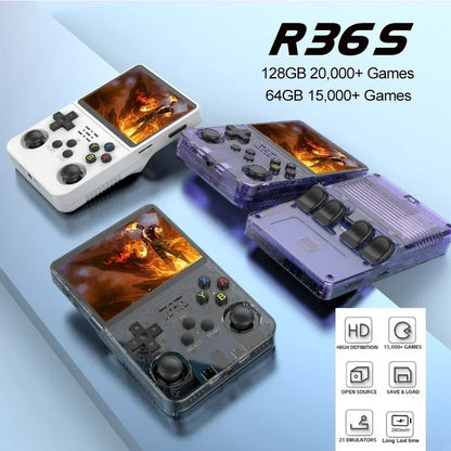 BOYHOM 256G Open Source R36S Retro Game Console - 3.5" IPS Portable Linux ARKOS Handheld | Best Gaming Gift (64G/128G Options)