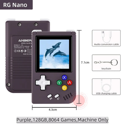 ANBERNIC RG NANO Pocket Mini Handheld Game Player Metal Shell 1.54" IPS Screen Game Console Linux 1050mAh Battery Hi-fi Speaker
