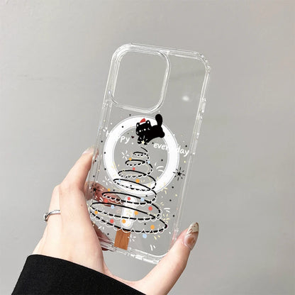 Christmas Hat Cat Magnetic Case for Samsung Galaxy S25 Edge S24 S23 S22 S21 Ultra Plus FE A56 A55 A54 A36 A35 A26 A16 A15 Cover