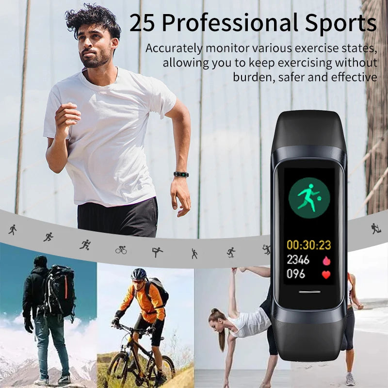 LIGE Amoled Smart Watch Smartwatch Band Women Heart Rate Blood Waterproof Connected Smart Bracelet Sport Fitness Tracker  Watch