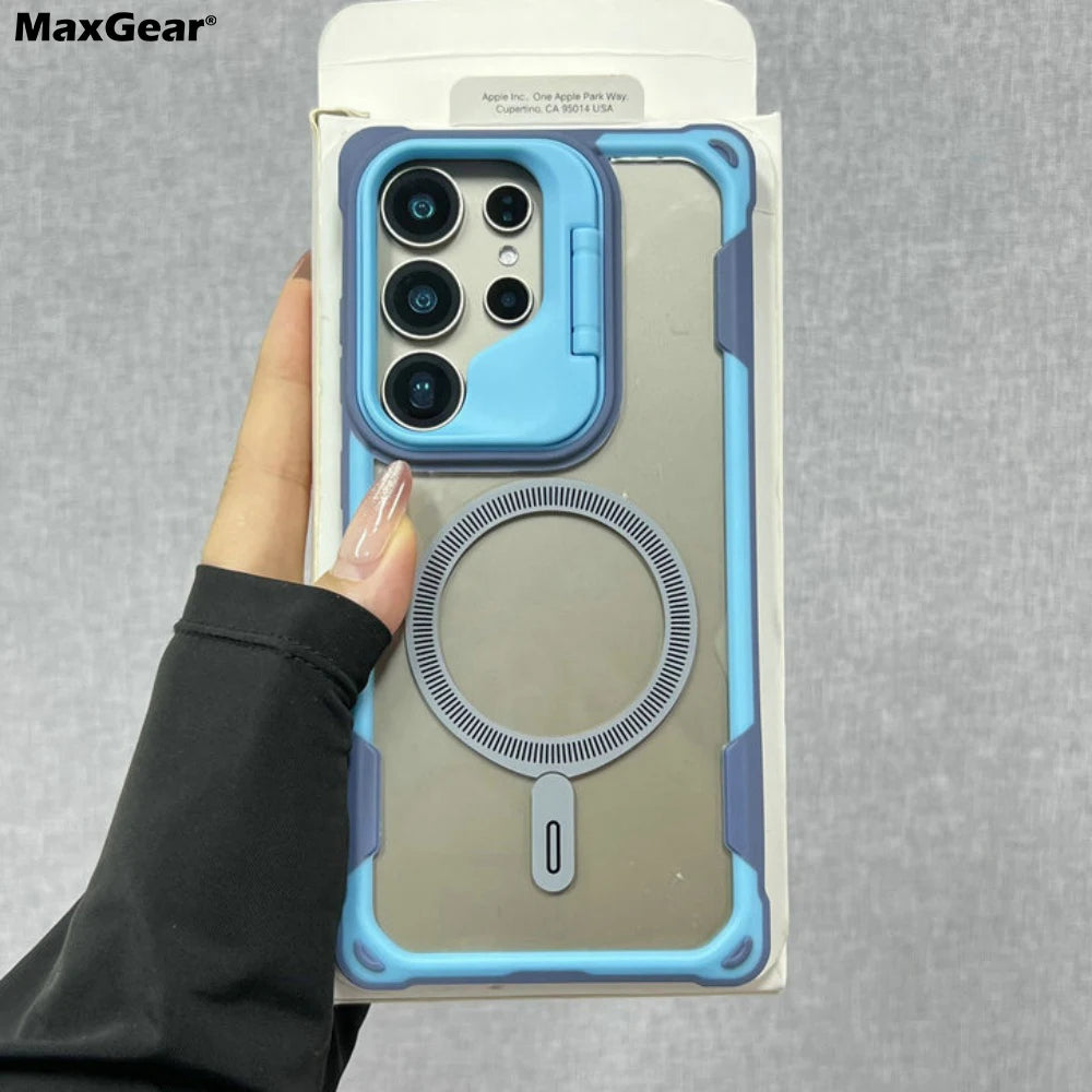 Shockproof Armor Military For Magsafe Case for Samsung Galaxy S25 S24 Ultra Plus S25Edge Wireless Charging Hard Defender Cover