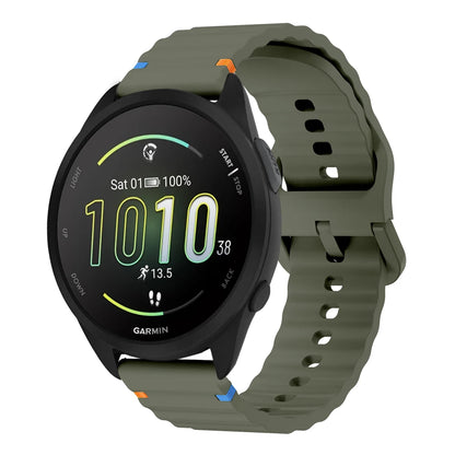 20mm Silicone Stitch Strap For Garmin Forerunner 165 Band for Vivoactive 5 3 Venu Sq 2 245 645 Approach S40 Bracelet Watchband