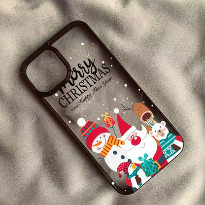 Christmas Tree Santa Claus Clear Phone Case For iPhone 17 16 Pro 16 Plus 16 15 14 13 12 11 Pro Max 17 Air 16E Protective Cover