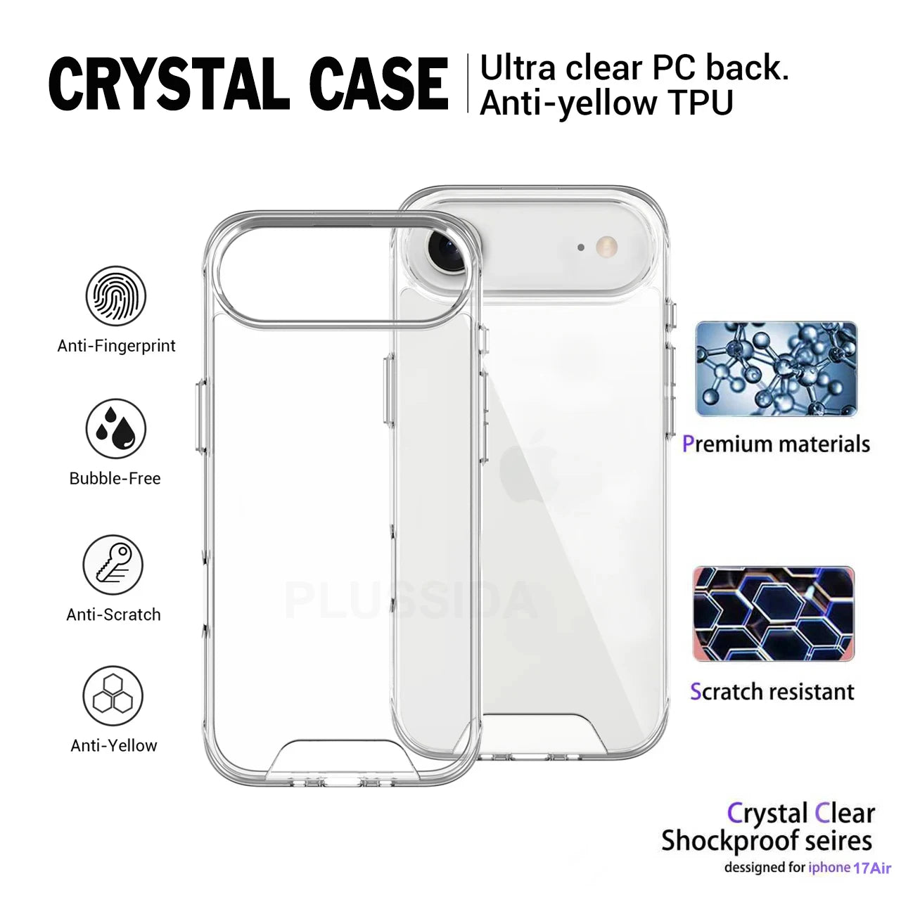 Clear Case For iPhone 17 16 Pro Max 17 Air Case 16 15 14 13 12 11 Pro Max Case For Magsafe for iPhone16 Plus Luxury Cover Cases