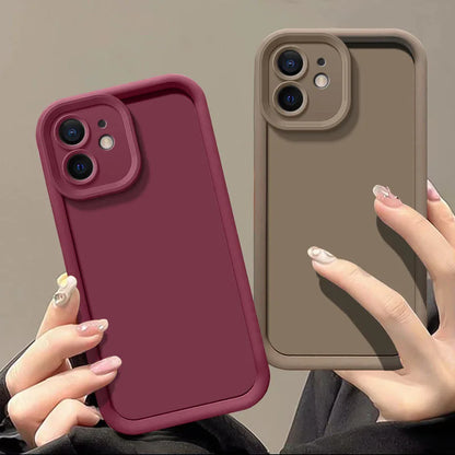 Candy Color Soft TPU Case For iPhone 16 14 15 Pro Plus 13 12 11 Pro Max 16e 8 XR X XS SE Shockproof Silicone Phone Cover Fundas