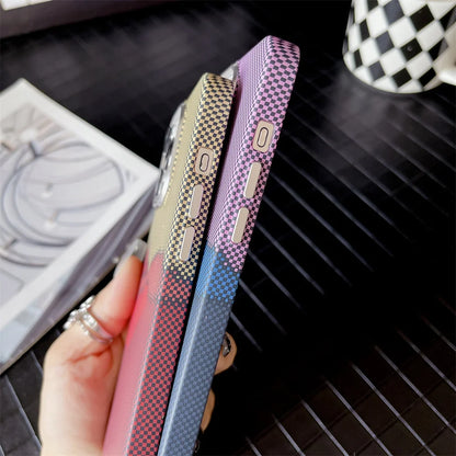 Colourful Kevlar Pattern For Magsafe Magnetic Phone Case For iPhone 16 15 11 12 13 14 Pro Max Luxury Wireless Charge Matte Cover