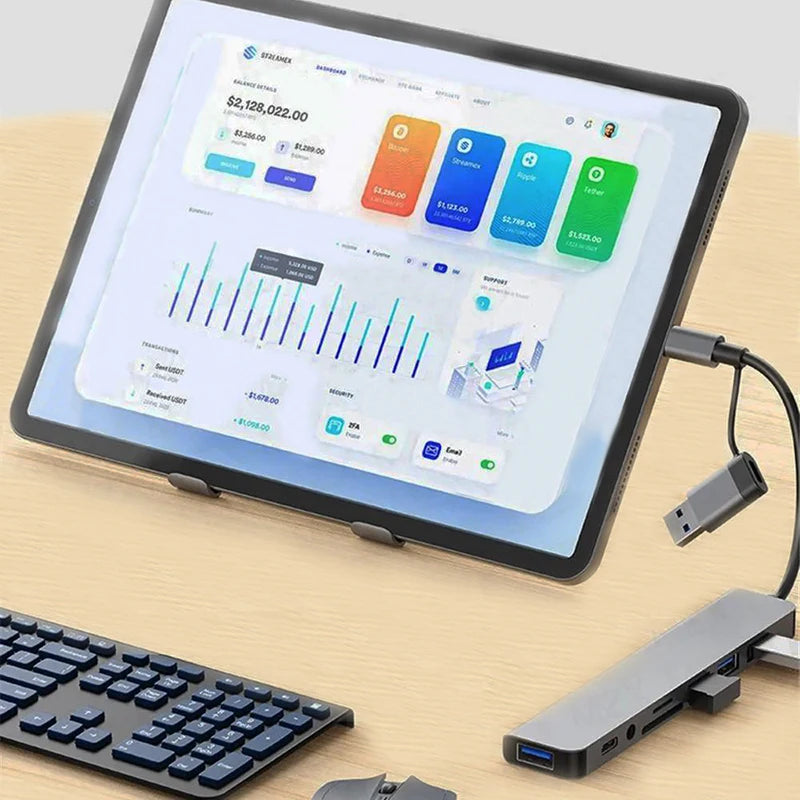 8 In 2 USB 3.0 HUB USB C HUB USB C Docking Station High Speed Transmission SD TF Card Reader Dock For PC Laptop Macbook Desktops