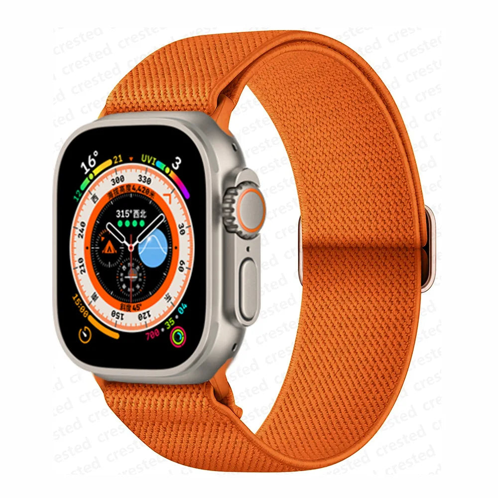 Scrunchie Strap for Apple watch band 45mm 44mm 40mm 41mm 42mm 46mm 49mm Elastic Nylon bracelet iWatch 11 10 9 8 7 6 se Ultra 3/2