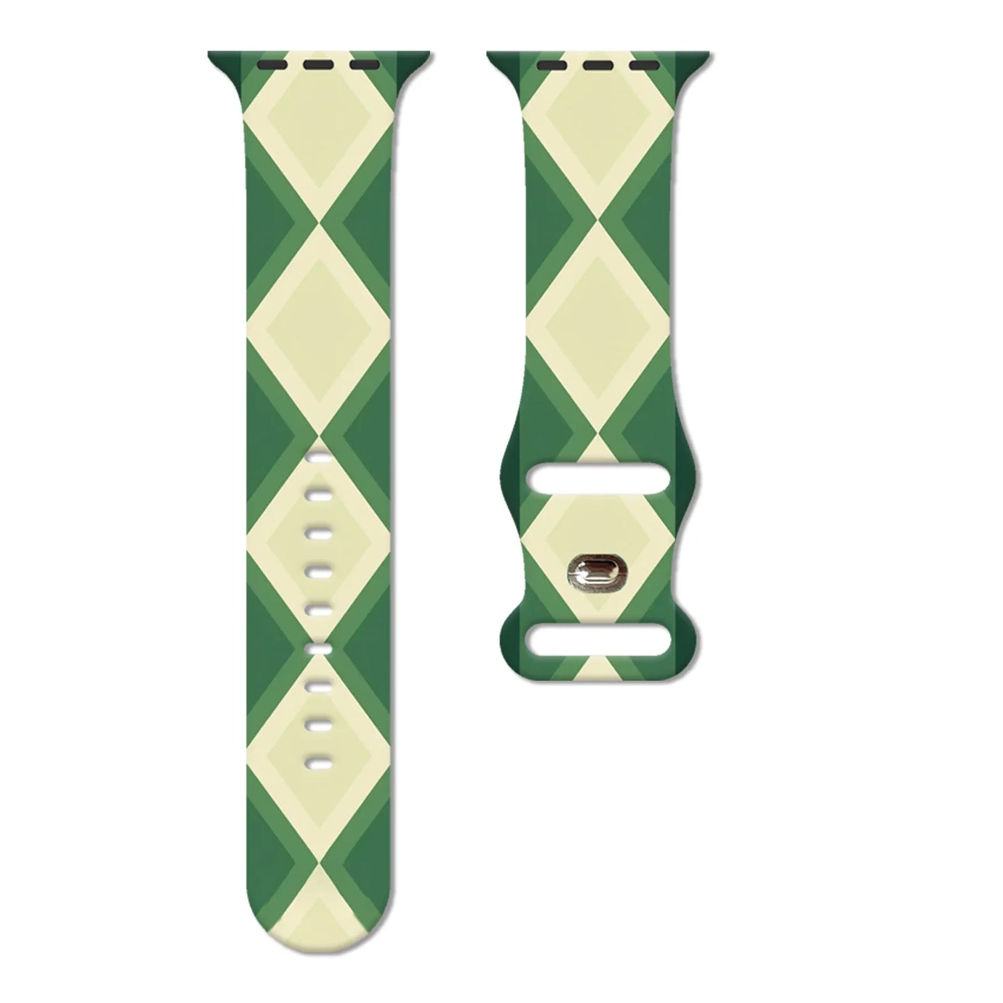 Christmas Diamond-Shaped Print Strap for Apple Watch 11 10 9 Silicone Band Replaceable Bracelet for iWatch 46/44/42mm Watchband